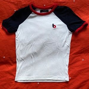 Bershka White Ribbed T